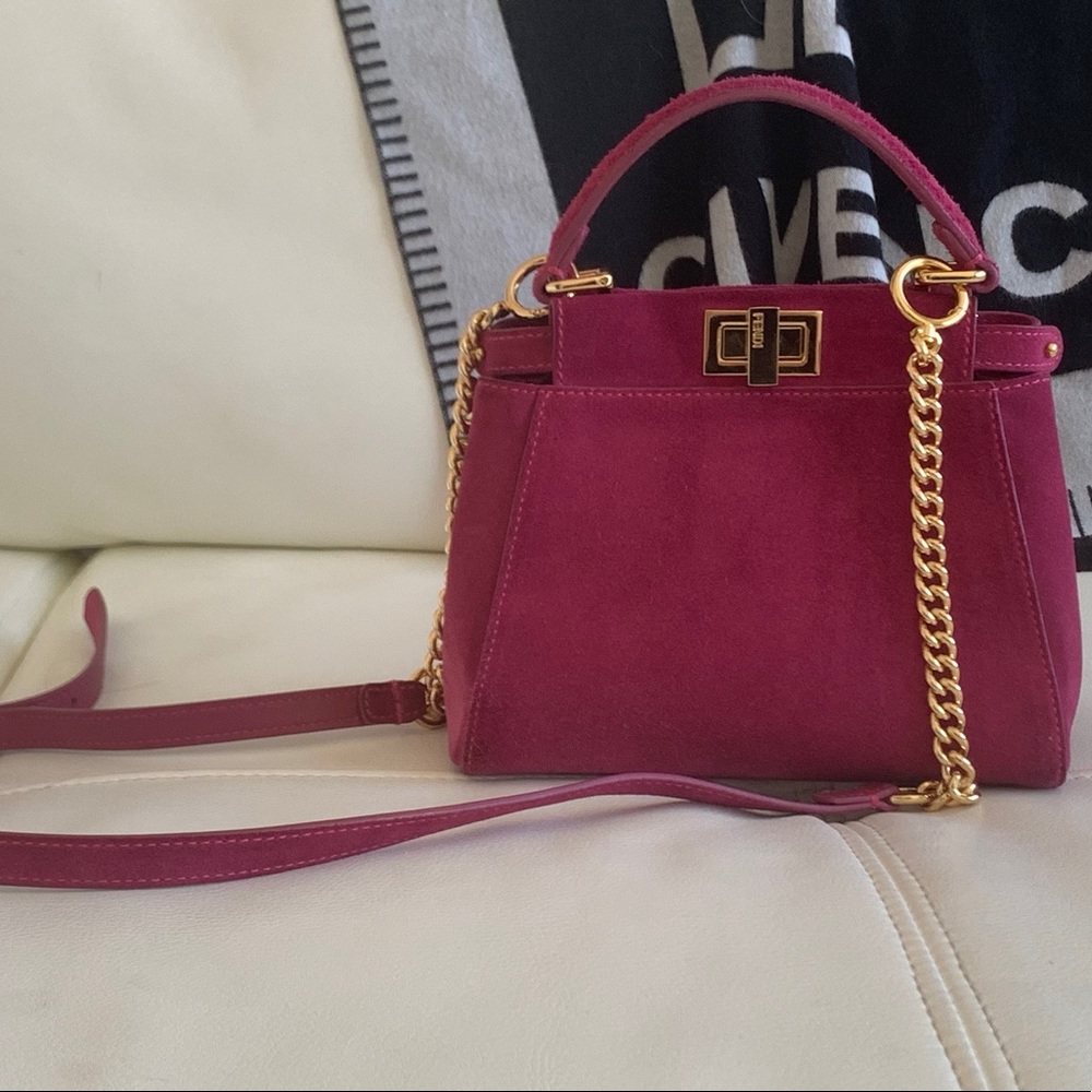 Fendi Peekaboo XS Pink Suede